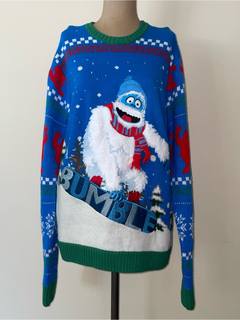 Men's Blue Yeti Graphic Crewneck Sweater -Christmas-holiday
